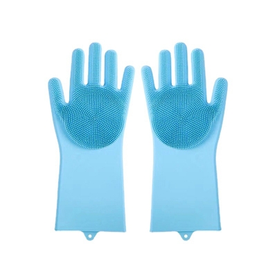 Picture of High Quality Silicone Dish Washing Kitchen Hand Gloves - 2pcs