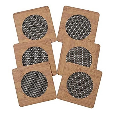 Picture of 6 Pcs Wooden Heat Pad dish holder - Square Shape