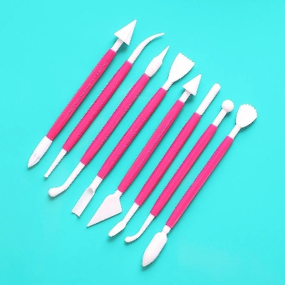 Picture of 8Pcs/Set Sugarcraft Cake Decorating Pen, Many Shape Mixed Modeling Plunger Cutter, Fondant Cookie Sculpture Baking Tool