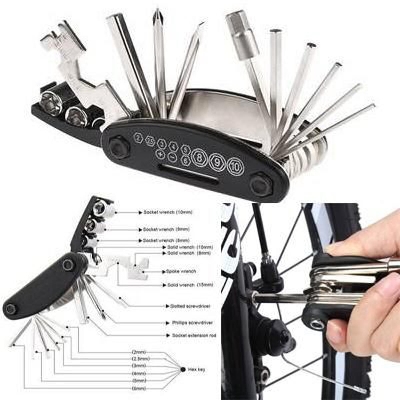 Picture of 16 in 1 Multi-Function Bike, Bicycle, Mechanic Repair Tool Kit