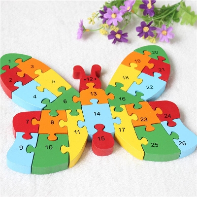 Picture of Cute Animal 26 Alphabet & Number Jigsaw Puzzle For Children Early Childhood Education  Wooden Puzzle