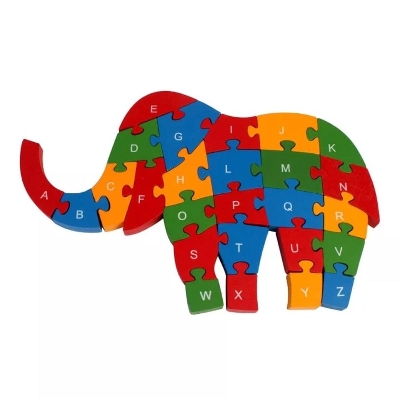 Picture of Cute Animal Alphabet Jigsaw For Children Early childhood education puzzle cartoon animal 26 letter puzzle board wooden puzzle toy