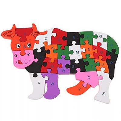 Picture of Cute Animal Alphabet Jigsaw For Children Early childhood education puzzle cartoon animal 26 letter puzzle board wooden puzzle toy