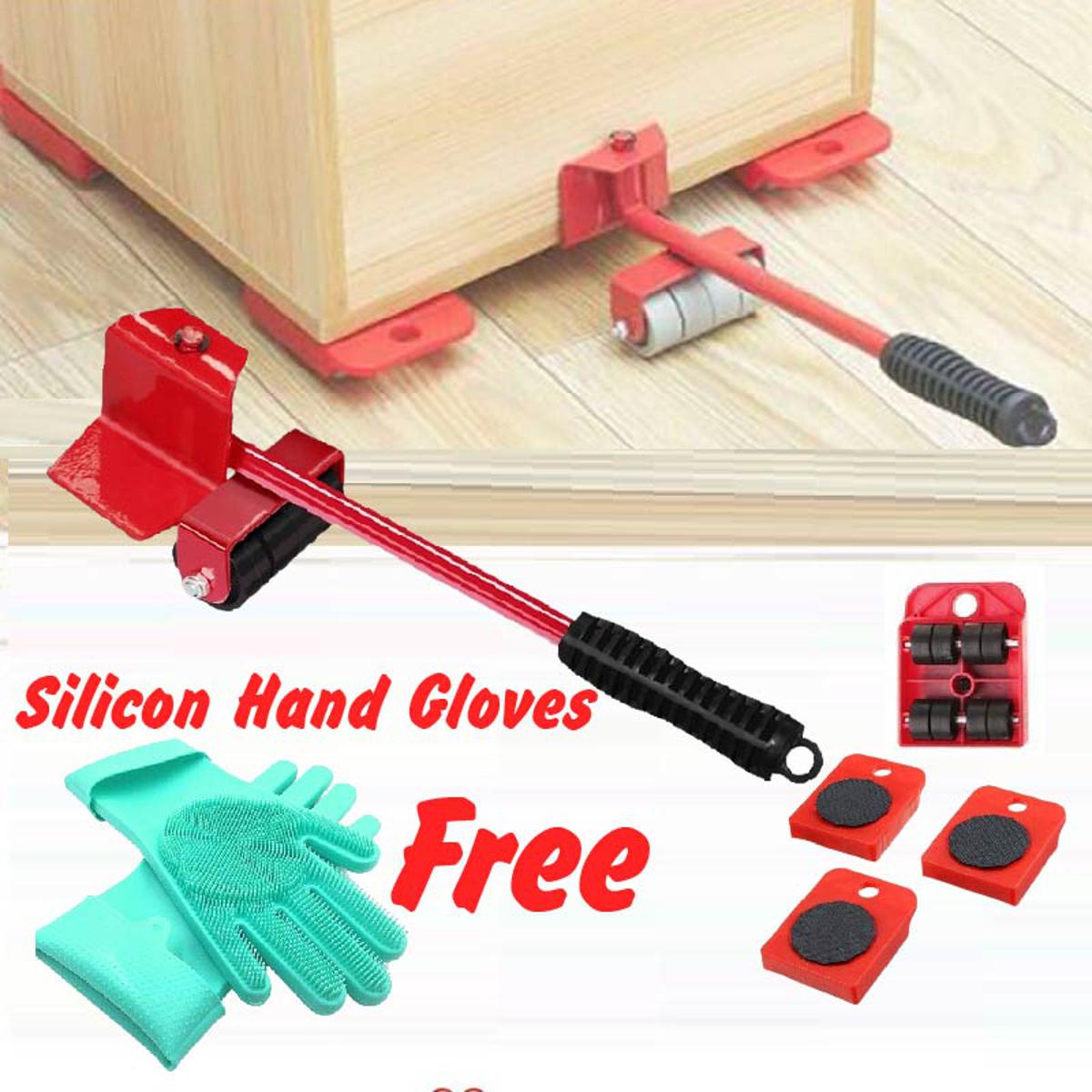 Picture of 5 Pcs Professional Furniture Transport Lifter tool Set Heavy Stuffs Moving Hand Tools Set Wheel Bar Mover Device
