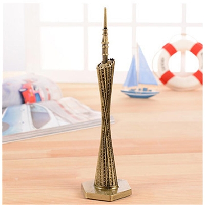 Picture of 25cm Vintage Antique Canton Tower office desktop ornaments souvenirs Metal Crafts Bronze Tower figurine Furnishing articles