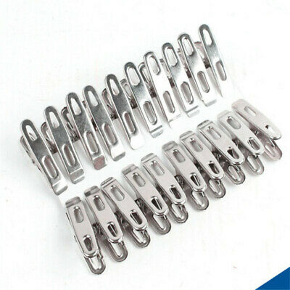 Picture of 20 pcs Stainless Steel Cloth Hanging Clips Pack