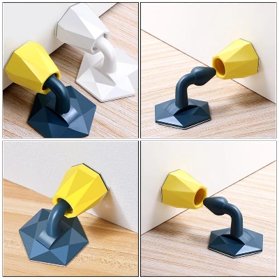 Picture of 1 Pc Silicone Door Stopper Wall Protector Suction Magnetic Door Holder Doorstop Decorative Door Stops
