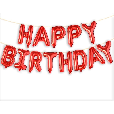 Picture of Happy birthday foil balloon 13 pieces
