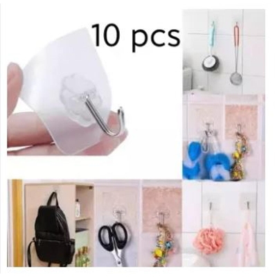 Picture of Strong Self Adhesive Hook Wall Door Sticky Hanger Holder For Kitchen, Bathroom, Key Cloth Hanger - Wall Hook