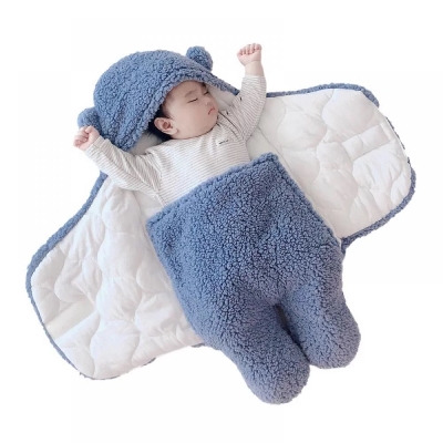Picture of Windproof Plush Baby Blanket - Cozy Cocoon Wrap for Winter (0-1 Year)