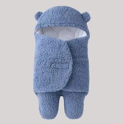 Picture of Windproof Plush Baby Blanket - Cozy Cocoon Wrap for Winter (0-1 Year)