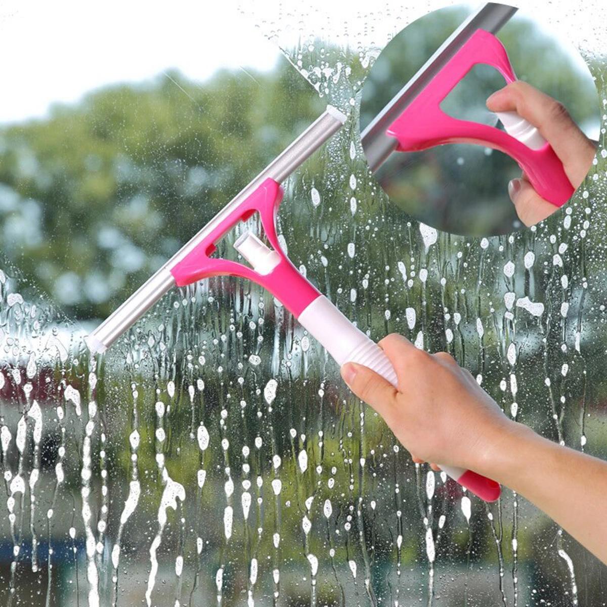 Picture of 2 in 1 Magic Glass Door Car Window Wiper Spray Cleaning Brush Cleaner Screen Washer Handheld Kitchen Washing Tool