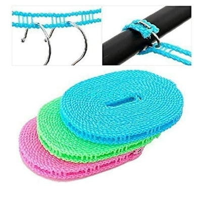 Picture of 3m আউটডোর উইন্ডপ্রুফ ক্লথসলাইন ট্র্যাভেল রিট্র্যাকটেবল দড়ি ওয়াশিং লাইন, আউটডোর ক্যাম্পিং শুকানো কাপড় হ্যাঙ্গার র‍্যাক লাইন - cloth hanger