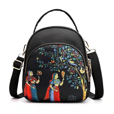 Picture of Fashion Colorful Printed Nylon Fabric Day Back Pack Women's Small Cloth Backpack Female Casual Bag Backpack for Women Teenager