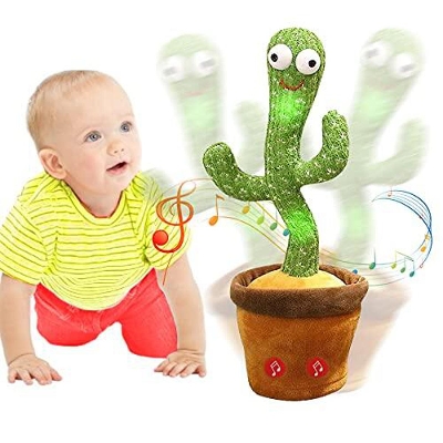 Picture of Dancing & Talking Cactus 120 Song Speaker Talking USB Charging Voice Repeat plush Cactus Dancer toy talk Plushie Stuffed toys