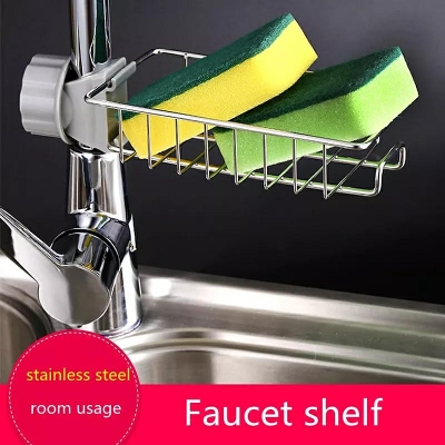 Picture of Kitchen Stainless Steel Faucet Sink Sponge Holder Water Tap Soap Sponge Storage Rack - Kitchen Rack - Kitchen Rack