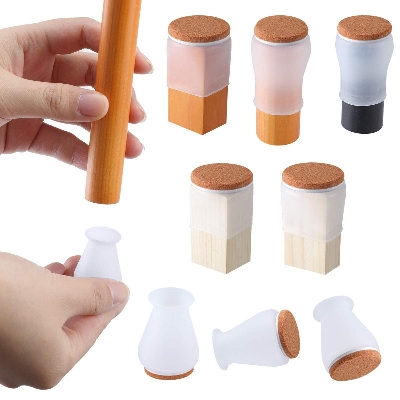Picture of Pack Of 4 Table Chair Leg Silicone Cap Pad Furniture Non Slip Feet Cover Floor Protector Foot Bottom Pads Caps Rubber Home Decor And Wear Resistant Protective Covers Socks Protectors Round Cups Reusable Protection From Scratching