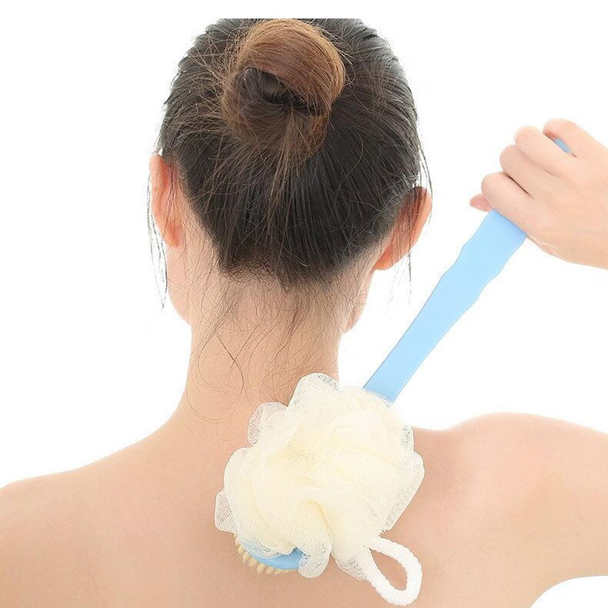 Picture of Two-in-one Double-Sided Long Handle Bath Brush With Ball Soft Hair Massage