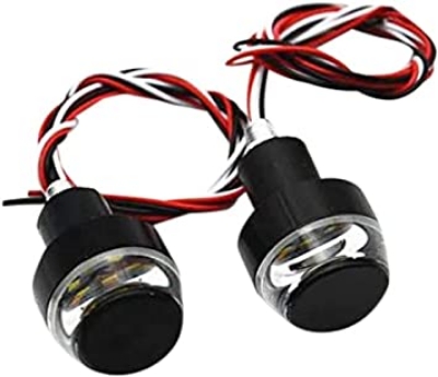 Picture of Universal Motorcycle Handlebar and Turn Signal Grip Bar End LED Light - White - Set of 2