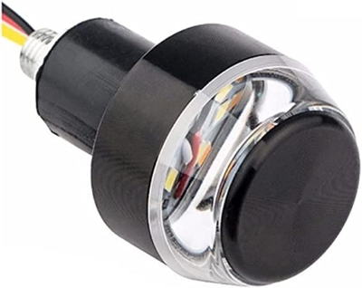 Picture of Universal Motorcycle Handlebar and Turn Signal Grip Bar End LED Light - White - Set of 2