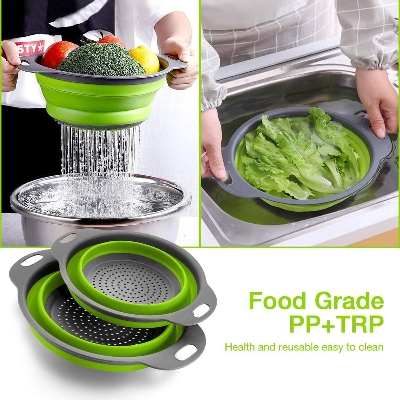Picture of Collapsible Silicone Kitchen Filter Basket Kitchen Silicone Stainer
