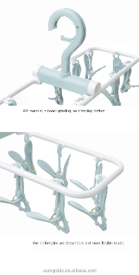 Picture of 12 ক্লিপ রোটারি ফোল্ডিং হ্যাঙ্গার মাল্টি ক্লিপ উইন্ডপ্রুফ ড্রাই হ্যাঙ্গার হোসিয়ারি ক্লিপ আন্ডারওয়্যার হোসিয়ারি র‍্যাক মাল্টি ফাংশন হ্যাঙ্গার - cloth rack