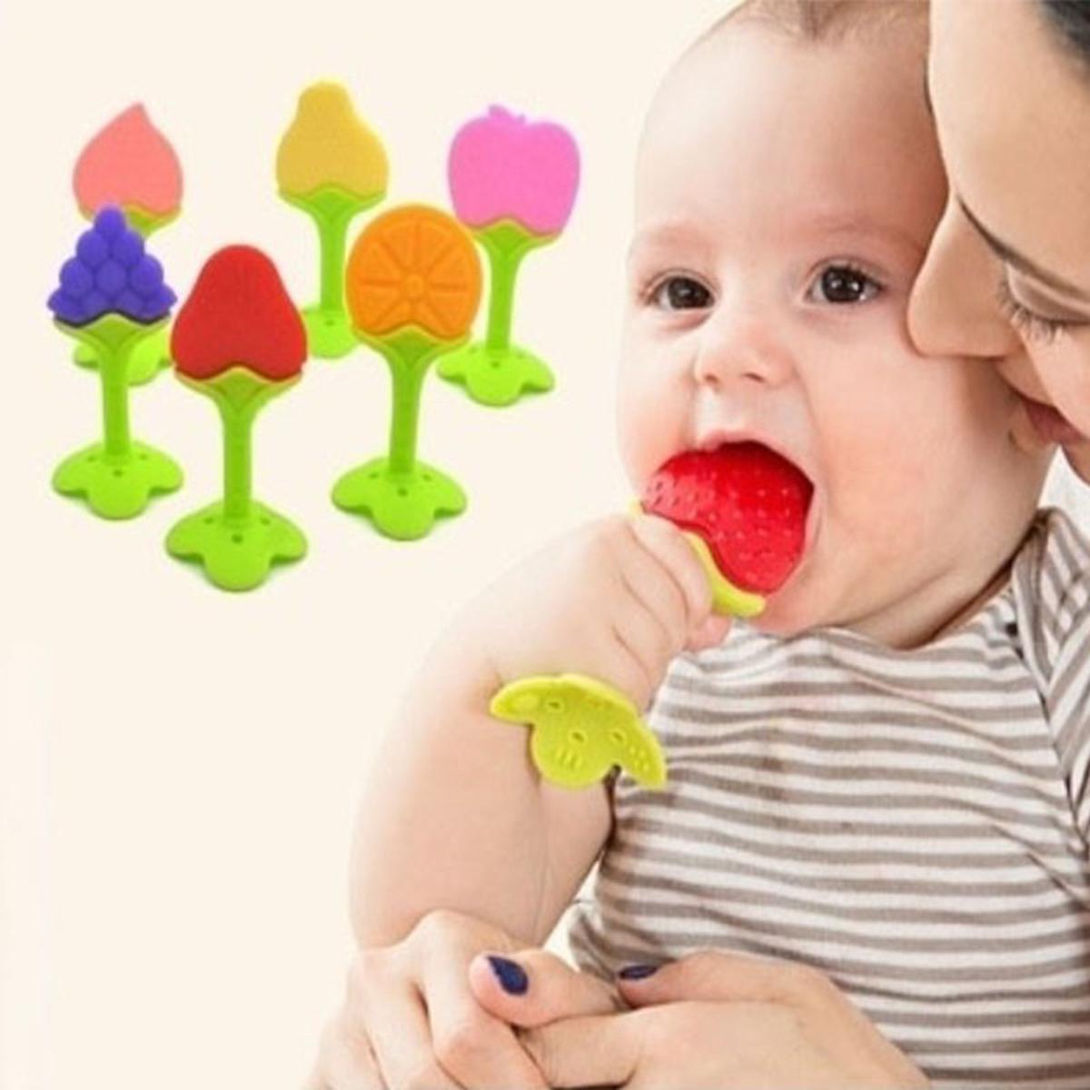 Picture of Silicone Baby Teether Fruit Shape Baby Teething Toys Infant Chew Tooth Toys Baby Teether Baby Silicone Tether Toy Fruit Shape