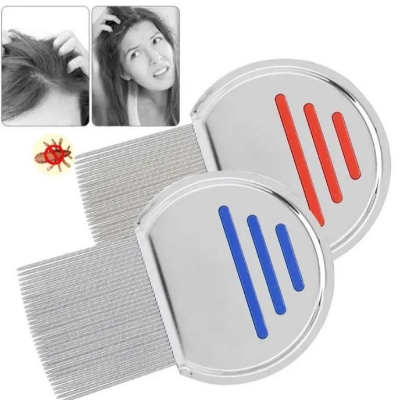 Picture of Hair Lice Comb Brushes Terminator Fine Egg Dust Nit Free Removal Stainless Steel Lice Comb