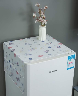 Picture of Double Door Refrigerator Covers Home Cabinet Protection Cover Refrigerator Dust Cover with Pocket