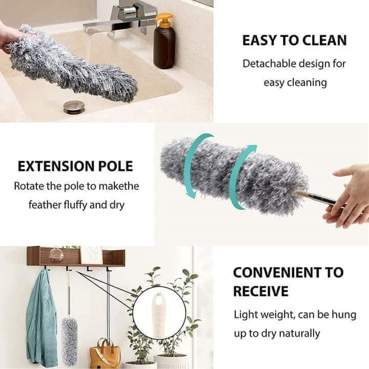 Picture of Bendable Feather Duster with Extra Long Extendable Microfiber Duster (Dust Cleaner )