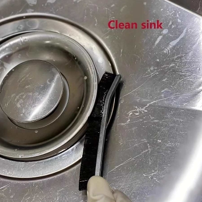 Picture of Corner Groove Crevice Cleaning Brush Household for Bathroom Surface Window Toilet Ceramic Tile Gap Cleaning Brush Scraper with Long Handle Deep Clean Scrub Brushes