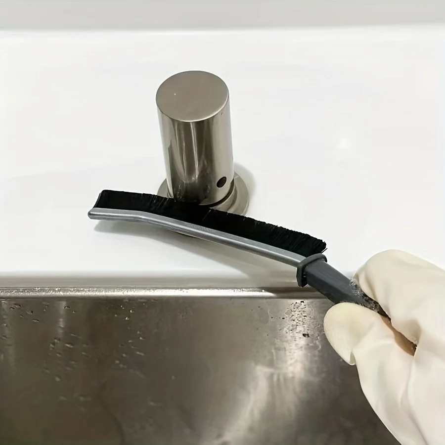 Picture of Corner Groove Crevice Cleaning Brush Household for Bathroom Surface Window Toilet Ceramic Tile Gap Cleaning Brush Scraper with Long Handle Deep Clean Scrub Brushes