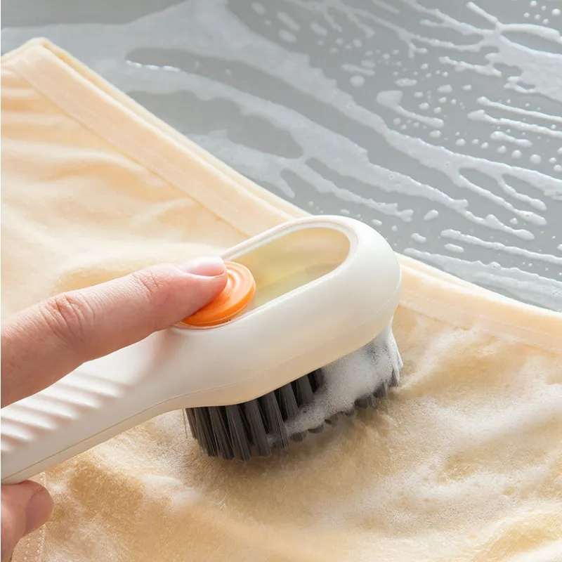 Picture of Shoes Clothes Brush with Soap Dispenser Automatic Liquid Discharge Bathroom Laundry Scrub Soft Cleaning Brushes Household Tools