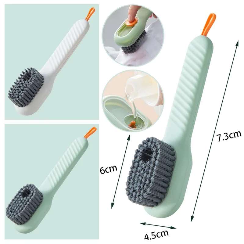 Picture of Shoes Clothes Brush with Soap Dispenser Automatic Liquid Discharge Bathroom Laundry Scrub Soft Cleaning Brushes Household Tools