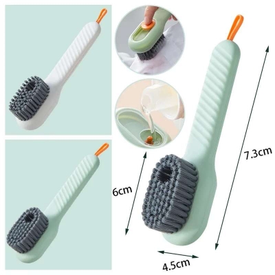 Picture of Shoes Clothes Brush with Soap Dispenser Automatic Liquid Discharge Bathroom Laundry Scrub Soft Cleaning Brushes Household Tools
