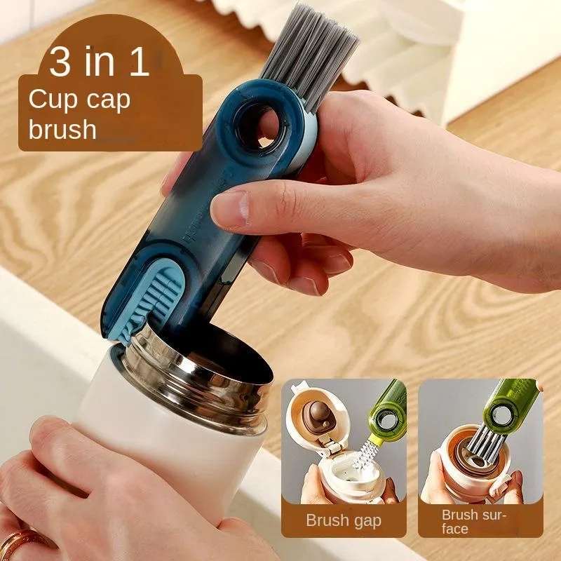 Picture of 3 in 1 Tiny Bottle Cup Lid Detail Brush Straw Cleaner Tools Multi-Functional Cleaning Brush Water Bottle Cleaning Brush 234567898