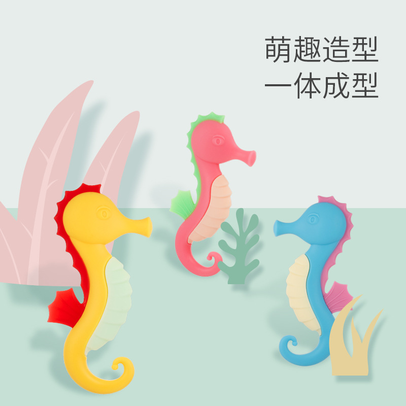 Picture of New BPA free Silicone Sea-Horse Baby Teething Toy, Food Grade Silica Gel Teether, Lovely Cute Flexible for Molaring Home Infant Baby