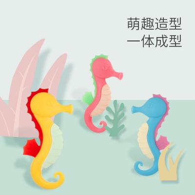 Picture of New BPA free Silicone Sea-Horse Baby Teething Toy, Food Grade Silica Gel Teether, Lovely Cute Flexible for Molaring Home Infant Baby