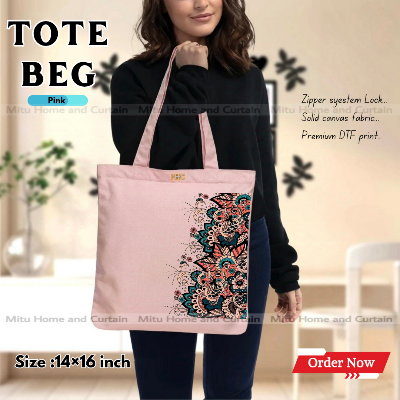 Buy Premium Tote Bag with Zipper Canvas Tote Bag for Women Trendy Shopping Bag / College Bag / University Bag Tote Bag, Canvas Bag with Zipper  at Best Price In Bangladesh
