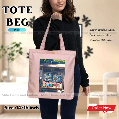Buy Premium Tote Bag with Zipper Canvas Tote Bag for Women Trendy Shopping Bag / College Bag / University Bag Tote Bag, Canvas Bag with Zipper  at Best Price In Bangladesh