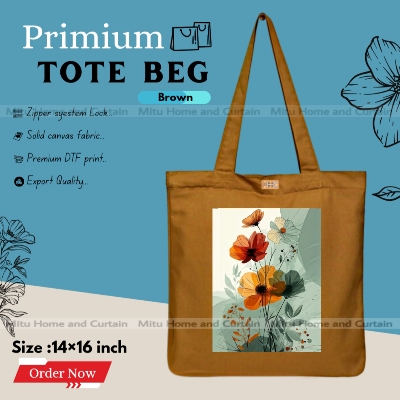 Buy Premium Tote Bag with Zipper Canvas Tote Bag for Women Trendy Shopping Bag / College Bag / University Bag Tote Bag, Canvas Bag with Zipper  at Best Price In Bangladesh