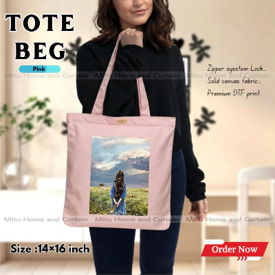 Buy Premium Tote Bag with Zipper Canvas Tote Bag for Women Trendy Shopping Bag / College Bag / University Bag Tote Bag, Canvas Bag with Zipper  at Best Price In Bangladesh
