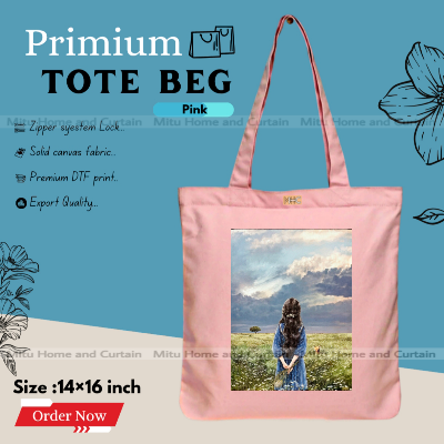 Buy Premium Tote Bag with Zipper Canvas Tote Bag for Women Trendy Shopping Bag / College Bag / University Bag Tote Bag, Canvas Bag with Zipper  at Best Price In Bangladesh