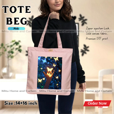 Buy Premium Tote Bag with Zipper Canvas Tote Bag for Women Trendy Shopping Bag / College Bag / University Bag Tote Bag, Canvas Bag with Zipper  at Best Price In Bangladesh