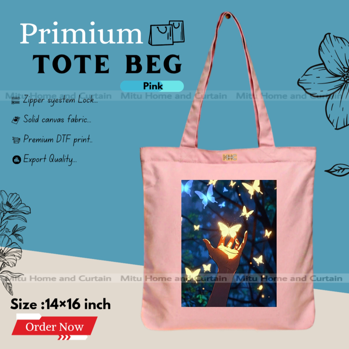 Buy Premium Tote Bag with Zipper Canvas Tote Bag for Women Trendy Shopping Bag / College Bag / University Bag Tote Bag, Canvas Bag with Zipper  at Best Price In Bangladesh