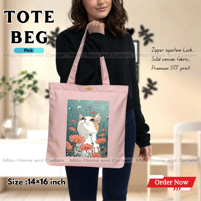 Buy Premium Tote Bag with Zipper Canvas Tote Bag for Women Trendy Shopping Bag / College Bag / University Bag Tote Bag, Canvas Bag with Zipper  at Best Price In Bangladesh