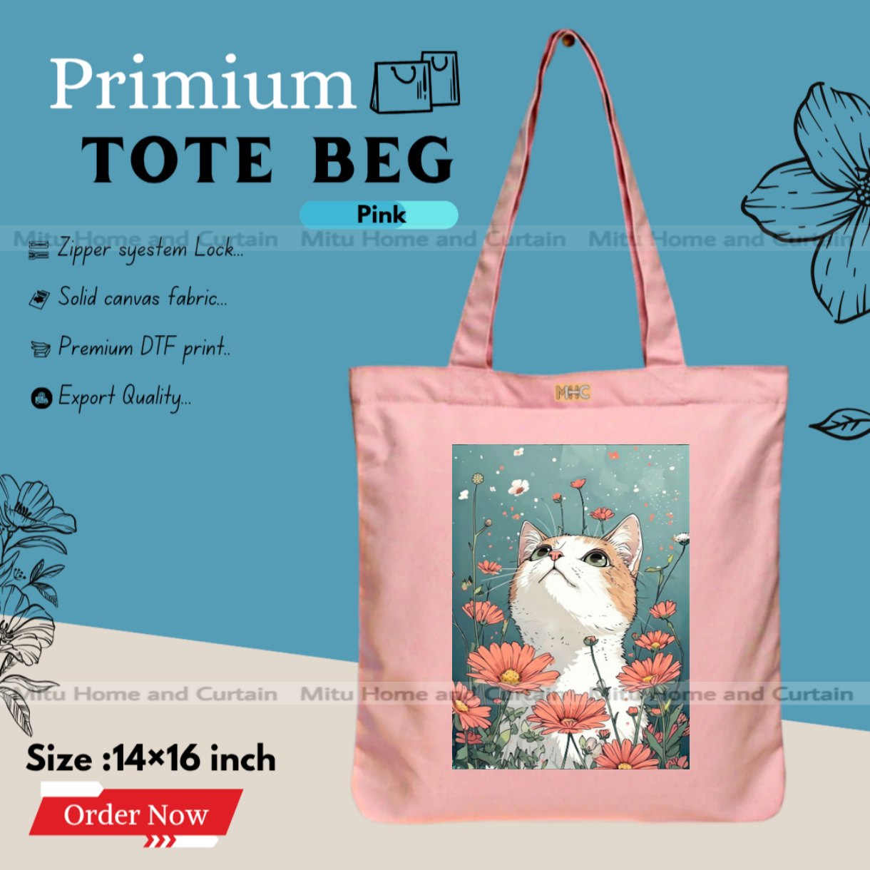 Buy Premium Tote Bag with Zipper Canvas Tote Bag for Women Trendy Shopping Bag / College Bag / University Bag Tote Bag, Canvas Bag with Zipper  at Best Price In Bangladesh