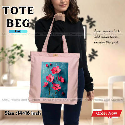 Buy Premium Tote Bag with Zipper Canvas Tote Bag for Women Trendy Shopping Bag / College Bag / University Bag Tote Bag, Canvas Bag with Zipper  at Best Price In Bangladesh