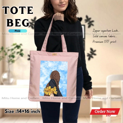 Buy Premium Tote Bag with Zipper Canvas Tote Bag for Women Trendy Shopping Bag / College Bag / University Bag Tote Bag, Canvas Bag with Zipper  at Best Price In Bangladesh