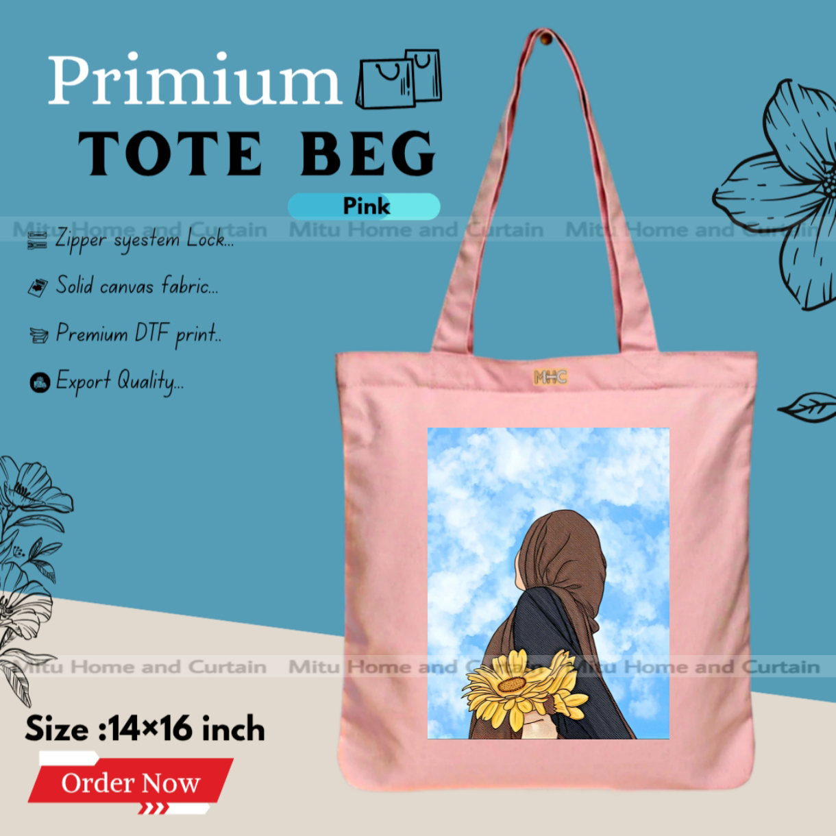 Buy Premium Tote Bag with Zipper Canvas Tote Bag for Women Trendy Shopping Bag / College Bag / University Bag Tote Bag, Canvas Bag with Zipper  at Best Price In Bangladesh